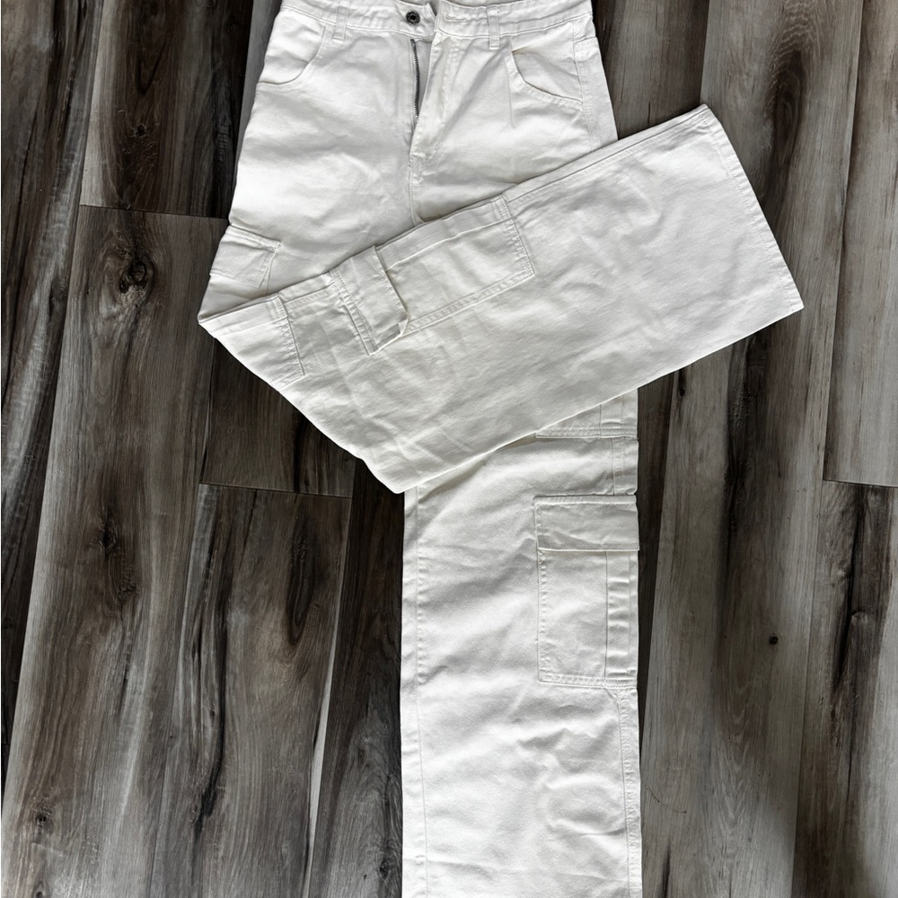 Women's White Cargo Pants